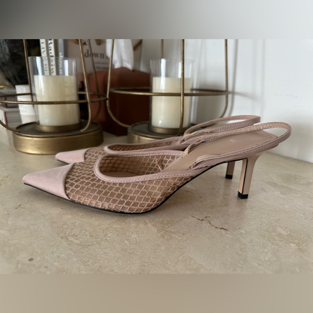 Zara Nude Slingback Heels size 40